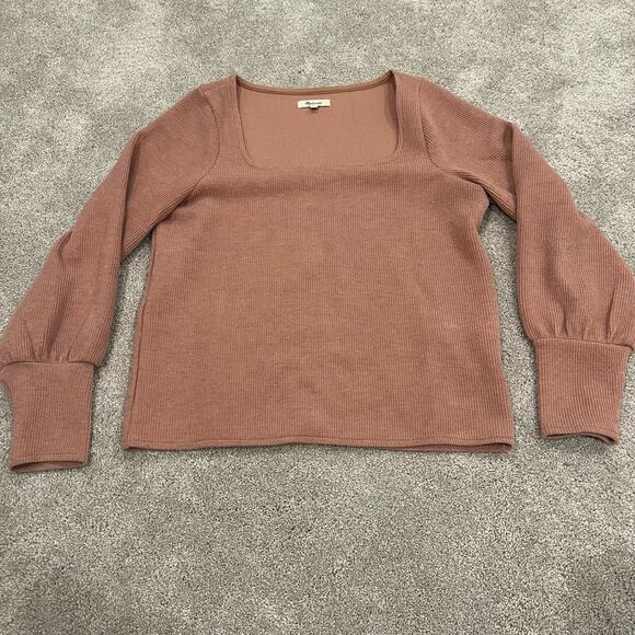 Madewell Women's Square Neck Sweater Light Pink‎ Size Medium - Picture 7 of 9